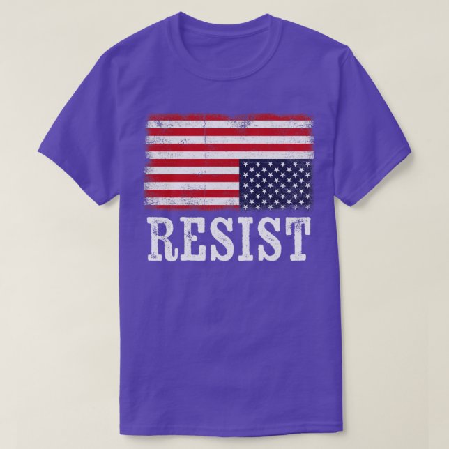 T-shirt Upside Down American Flag Resist Distress United S (Design devant)