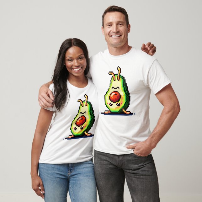 T-shirt Upside Down Avocado - Drôle Pixel Art Conception a (Unisexe)