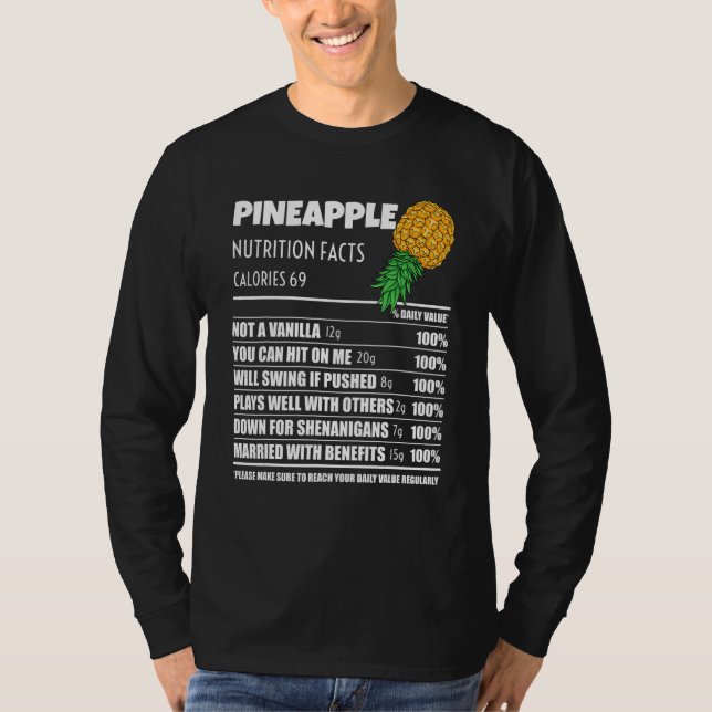 T-shirt Upside Down Pineapple Pineapple Nutrition Facts Sw (Devant)