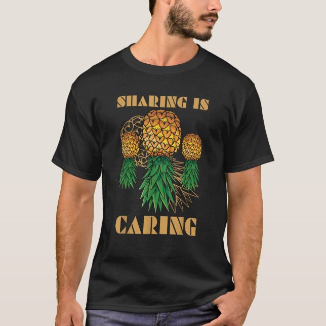 T-shirt Upsidedown Pineapple Sharing S'Occupe Hawaii Summ (Devant)