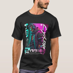 T-shirt Urbain Cyberpunk Streetwear Cyber Erreur Futuriste