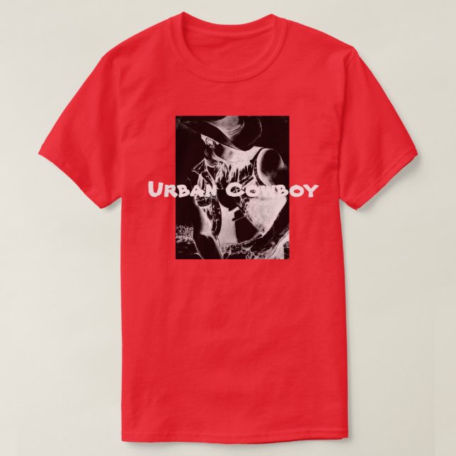 T-shirt urbain de cowboy du T-shirt des hommes du (Design devant)