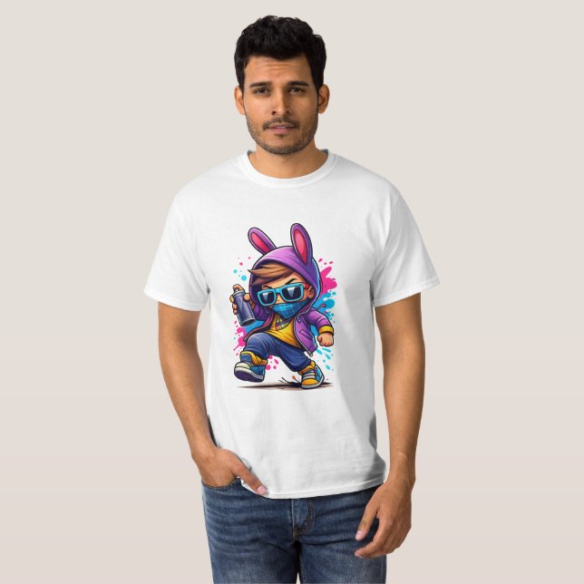 T-shirt Urban Bunny Graffiti Kid (Devant entier)