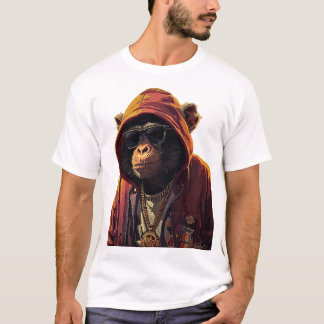 T-shirt Urban Chimp – Cool Chimpanzee with Hoodie and Gold