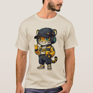 T-shirt Urban Claw Tiger Cub   Chat DJ de streetwear cool 