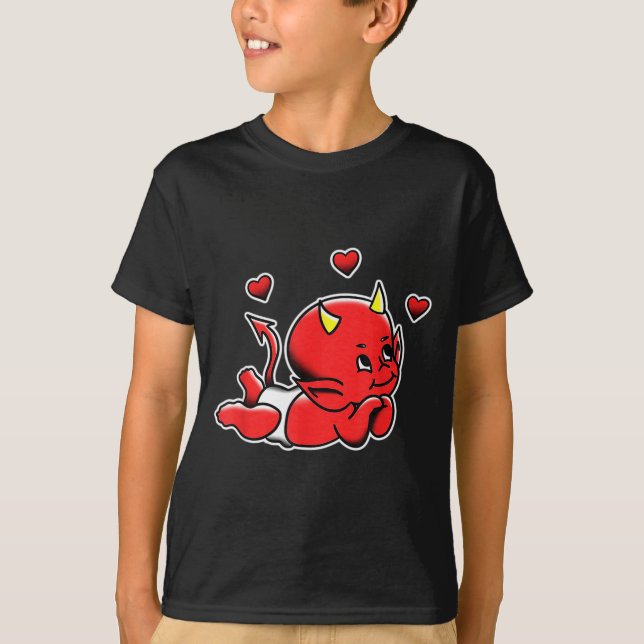 T-shirt Urban Empyre Kewe Baby Cud Devil Demon Love , Smal (Devant)