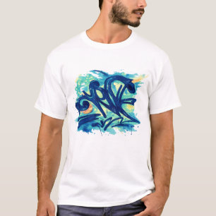T-shirt Urban Graffiti Splash – Street Art Bleue & Sarcell
