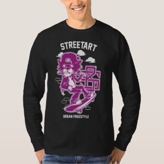 T-shirt Urban Streetart - Chat sur Ski Board