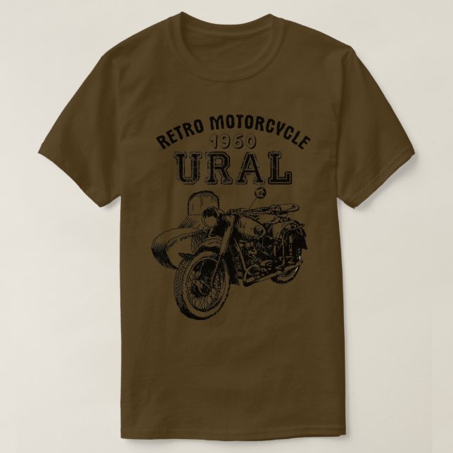 T-shirt Url moto Retro Vintage Sidecar Motorbike (Design devant)