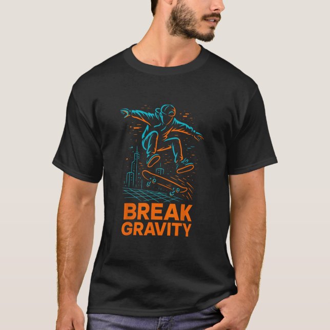 T-shirt Urne de skateboard Break Gravity Dynamique Rue Aes (Devant)