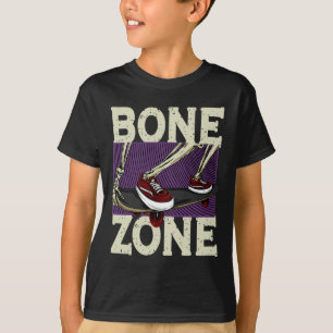 T-shirt Urne Drôle Squelette Zone Os Skateboarder Grunge T
