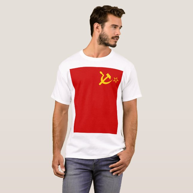 T-shirt URSS Union soviétique Drapeau faucon communiste fa (Devant entier)