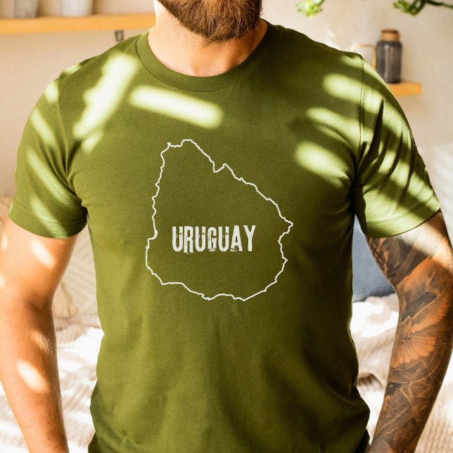 T-shirt Uruguay Carte du pays Frontière Ligne frontière Ur (Créateur téléchargé)