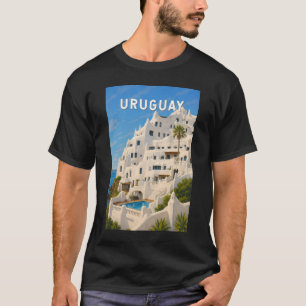 T-shirt Uruguay Casapueblo Illustration Voyage Art Rétro
