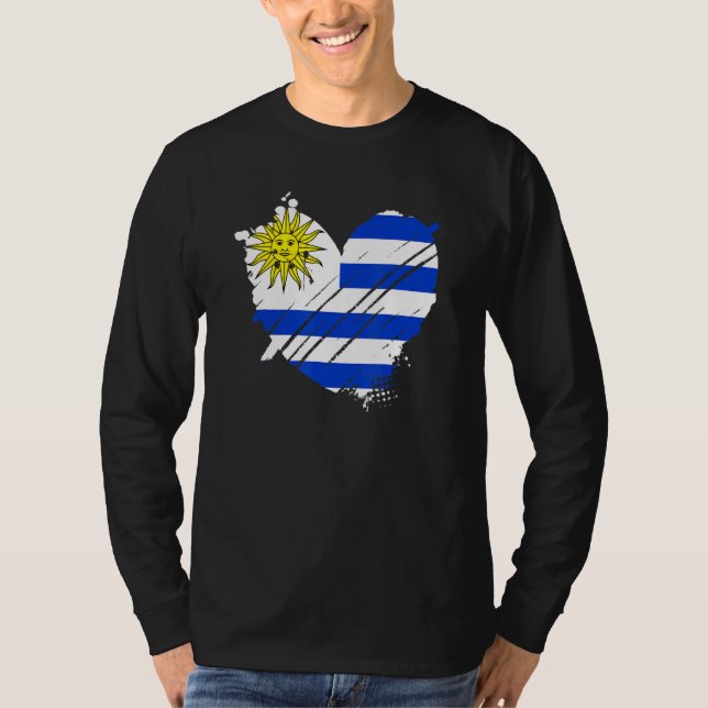 T-shirt Uruguay Drapeau J'Aime Il Est Dans Mon Adn Pour Ur (Devant)