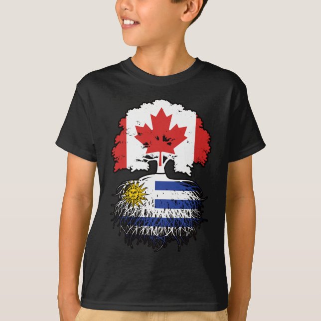 T-shirt Uruguay drapeau uruguayen canadien des racines d'a (Devant)