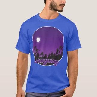 T-shirt Uruguay la nuit avec des palmiers
