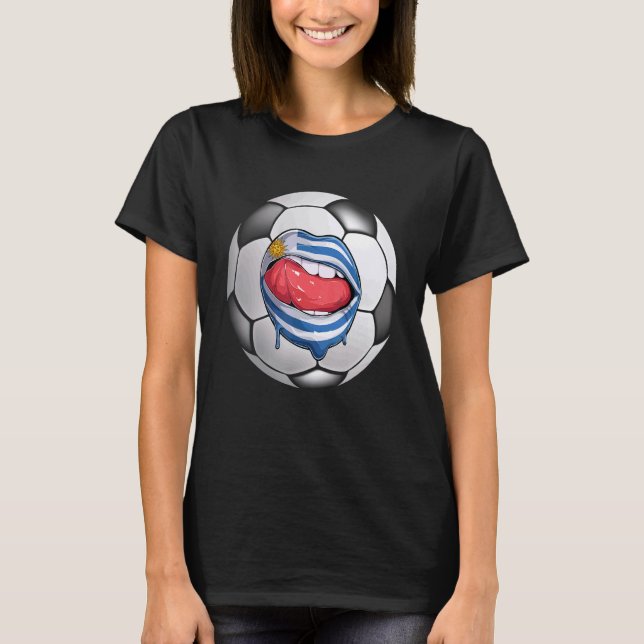 T-shirt Uruguay Soccer Fan Uruguayan Drapeau bouche (Devant)