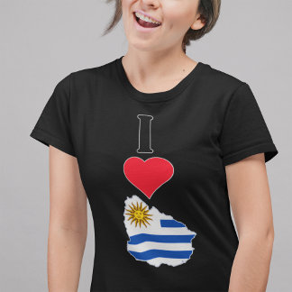 T-shirt Uruguay Vertical I Lotical Uruguayan Drapeau Carte