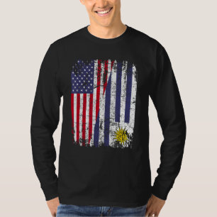 T-shirt URUGUAYAN RACINE LE Drapeau semi-américain URUGUAY