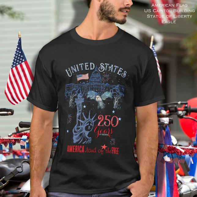 T-shirt US 250 Years of Freedom Men's Patriotic   (US 250 Years of Freedom Men's Patriotic T-Shirt)