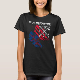 T-shirt US American Flag Farrier Heartbeat Blacksmith Hors