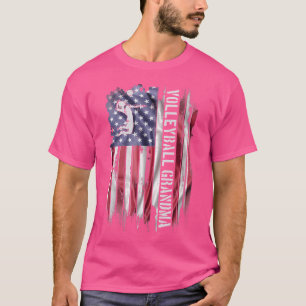 T-shirt US American Flag Fière Volleyball Grandma Silhouet