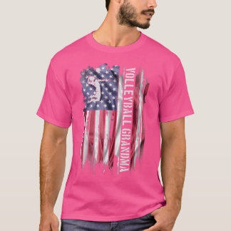 T-shirt US American Flag Fière Volleyball Grandma Silhouet