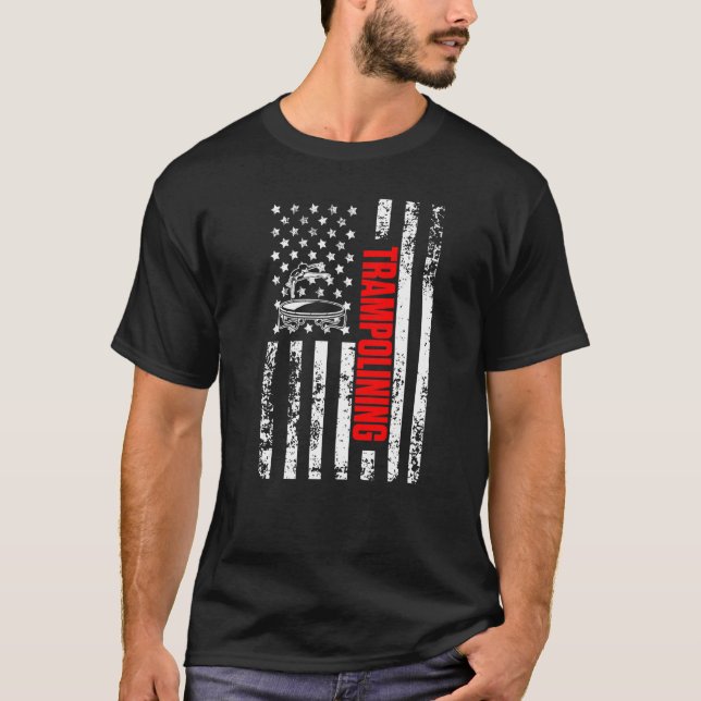T-shirt US American Flag Gymnastics Sports Patriotic Tramp (Devant)