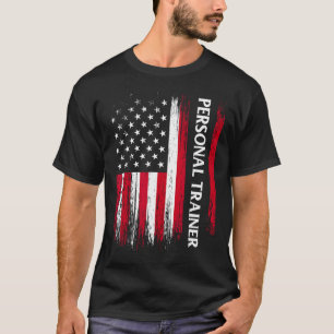 T-shirt Us American Flag Personal Trainer Fitness Instruct