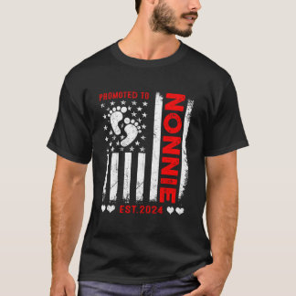 T-shirt Us American Flag Promoted To Nonnie 2024 Mother'S 
