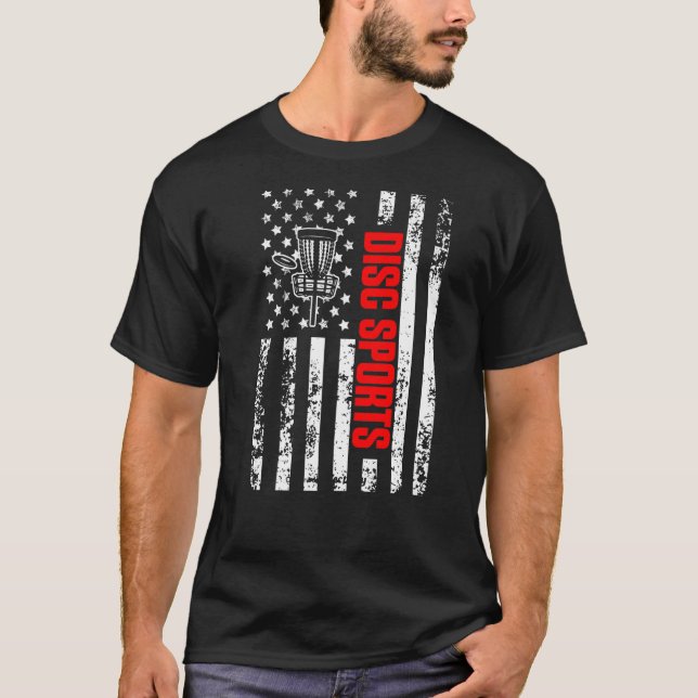 T-shirt US American Flag Sports Patriotique Disque Golf Pr (Devant)