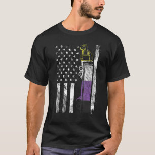 T-shirt US American Flag Truck Non binaire Enby Nb Pride F
