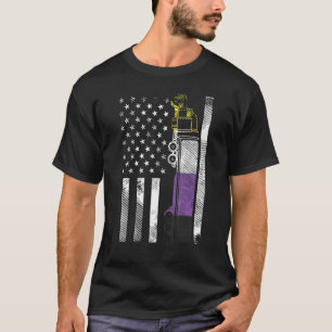 T-shirt US American Flag Truck Non binaire Enby Nb Pride F