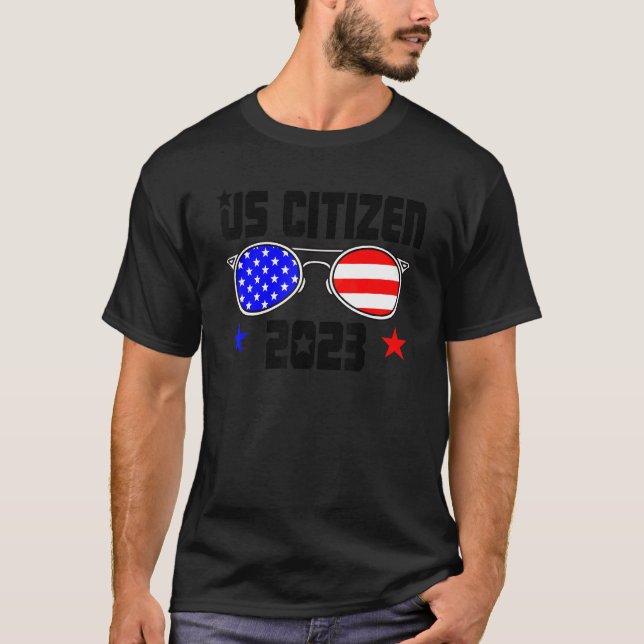 T-shirt US CITIZEN 2023 USA Flag Proud American Citizenshi (Devant)