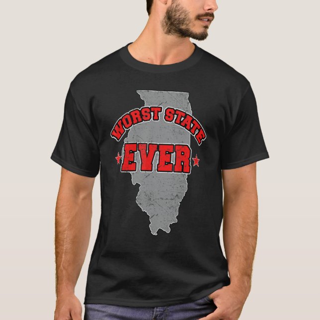 T-shirt US Citizen Proud America Land Map Worst State Illi (Devant)
