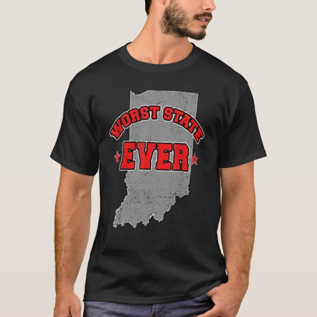 T-shirt US Citizen Proud America Land Map Worst State Indi (Devant)