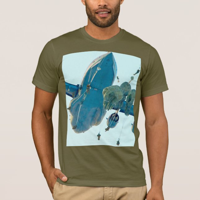 T-shirt US COMBAT SQUAD - US Airborne Parachutiste (Devant)