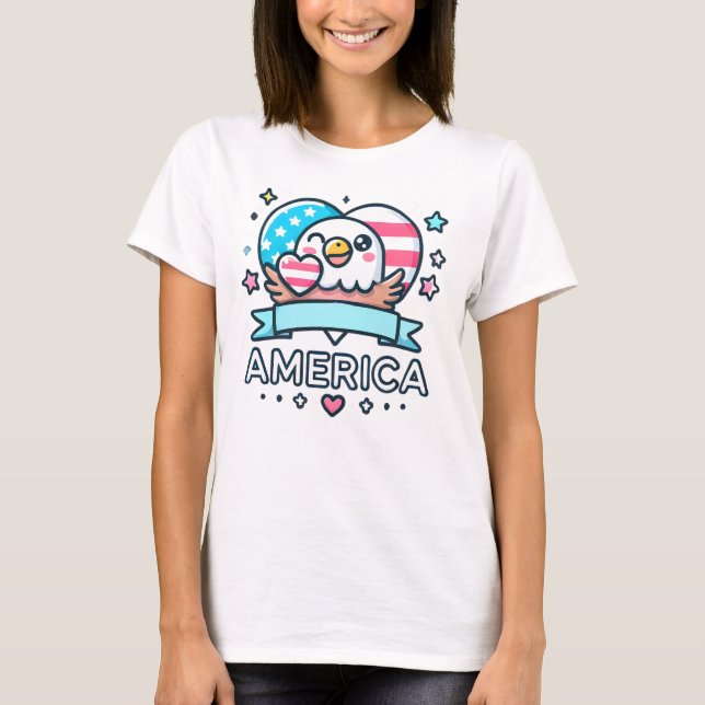 T-SHIRT US CUTE EAGLE (Devant)