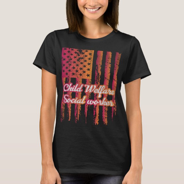 T-shirt US Drapeau Enfant Social Worker (Devant)