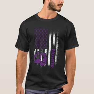 T-shirt Us Drapeau Epilepsie Combattez Purple Ribbon Epile
