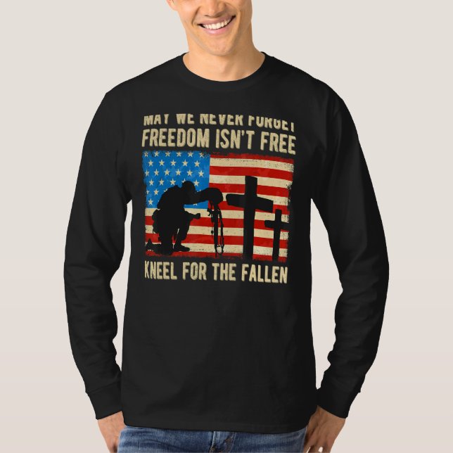 T-shirt Us Drapeau Kneel Pour Le Fallen Honor Les Patriots (Devant)