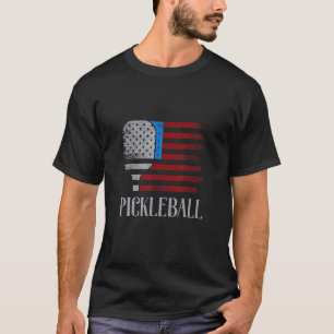 T-shirt Us Drapeau Pickleball Joueur Paddleball Vintage