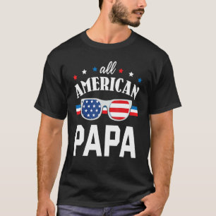 T-shirt Us Drapeau Tous les Américains Papa Joyeux Père Da