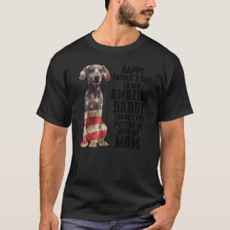 T-shirt Us Drapeau Weimaraner Papa Bonne Fête des pères À