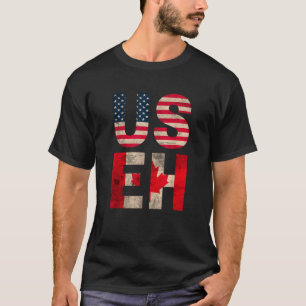 T-shirt US EH USA CANADA Drapeau rétro hommes vintages gar