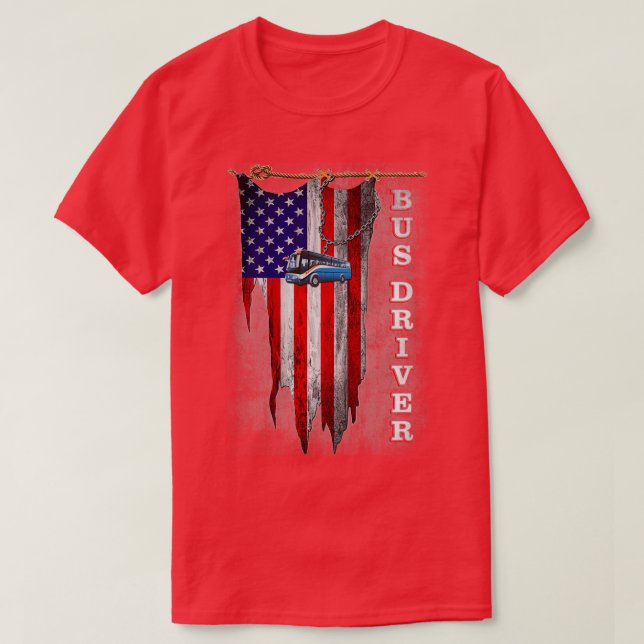 T-shirt US Flag Bus Driver (Design devant)