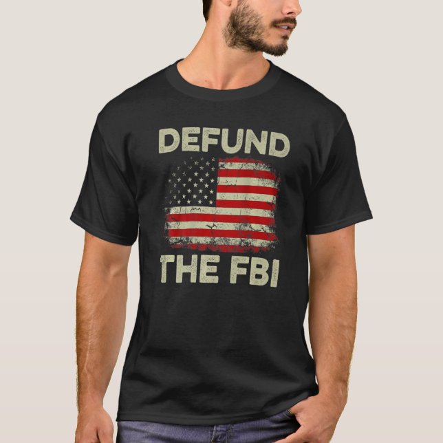 T-shirt US Flag Defund the FBI Premium (Devant)