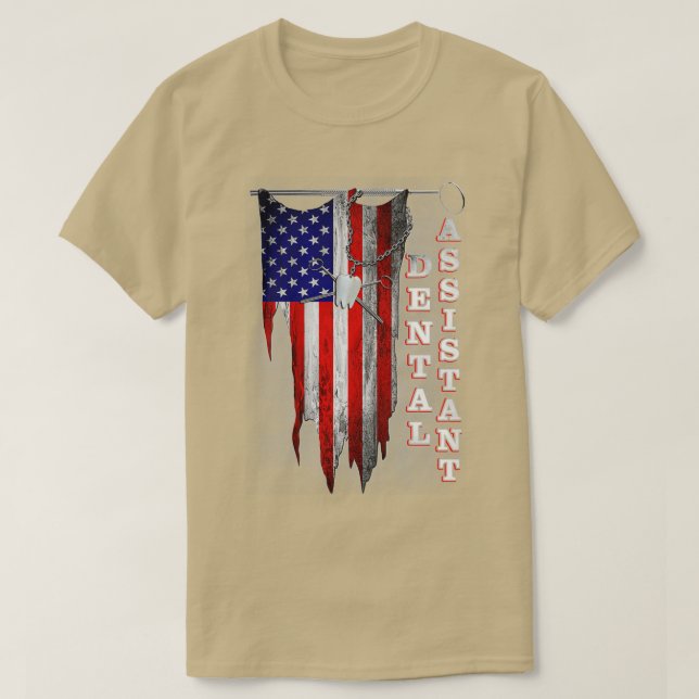 T-shirt US Flag Dental Assistant (Design devant)