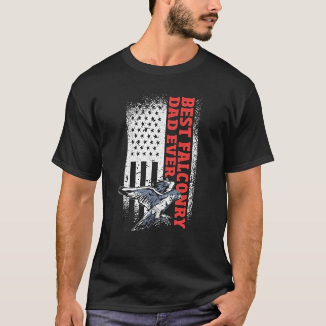 T-shirt US Flag Falconry Dad (Devant)